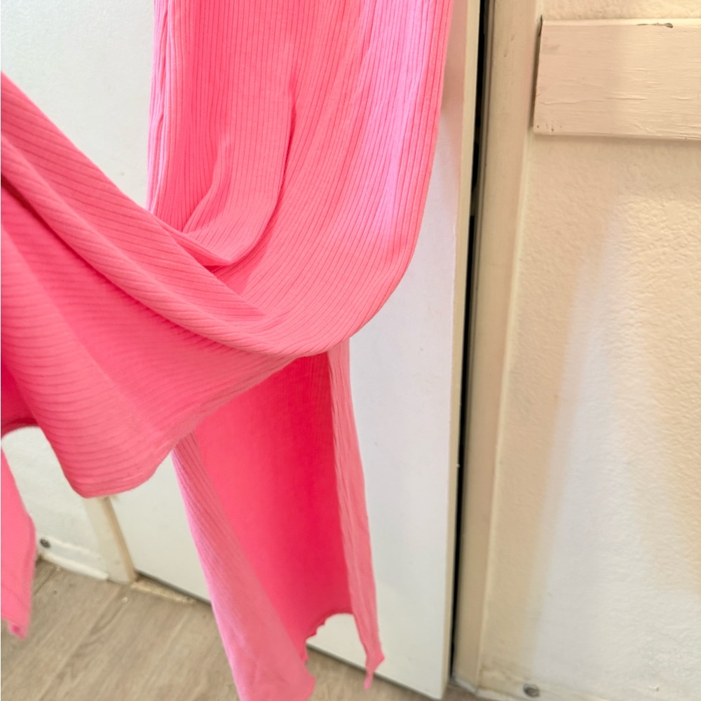O’NEILL - LAGOON SOLID RIB KNIT MIDI DRESS pink size small - Picture 9 of 12